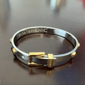 Michael Kors silver & gold buckle bangle